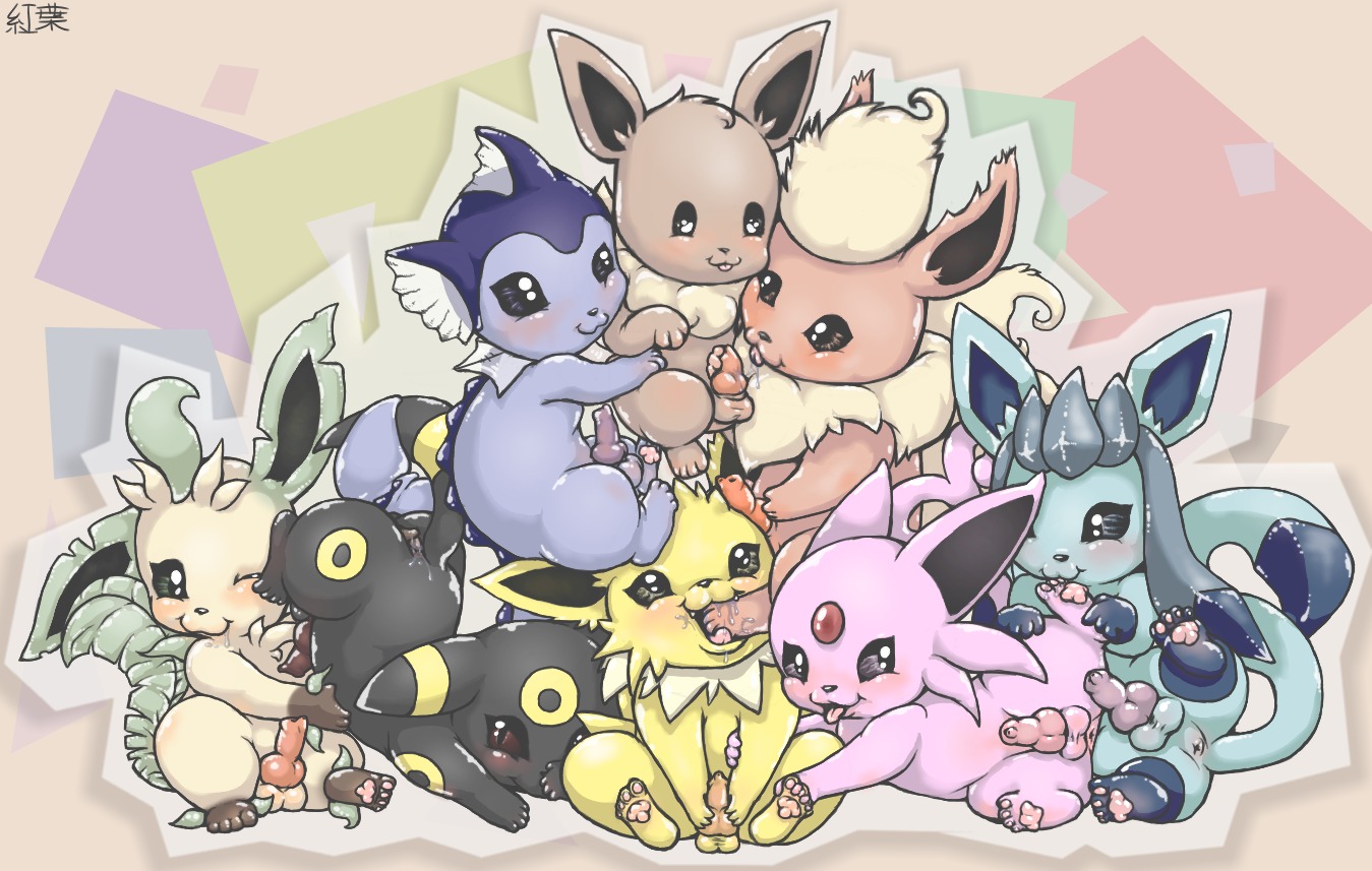 4_toes :3 animal_genitalia animal_penis balls black_eyes blue_eyes blush bodily_fluids brown_eyes canid canine canine_genitalia canine_penis e621 eevee eeveelution erection espeon feet feral feral_on_feral flareon foot_fetish foot_in_mouth foot_play generation_1_pokemon generation_2_pokemon generation_4_pokemon genitals glaceon green_eyes group group_sex jolteon knot leafeon male male/male mammal momiji-kun nintendo orgy pawpads paws penis pokemon pokemon_(species) purple_eyes red_eyes saliva sex smile tail toes umbreon vaporeon yellow_eyes