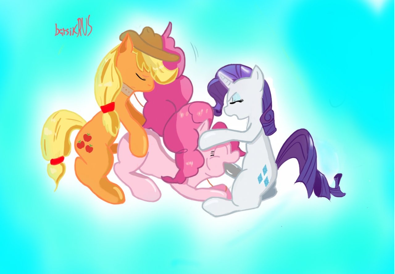 applejack_(mlp) barsikrus earth_pony equine female feral feral_on_feral friendship_is_magic fur futanari horse intersex my_little_pony mythological_creature mythological_equine mythology pinkie_pie_(mlp) pony rarity_(mlp) rule34 smooth_skin unicorn