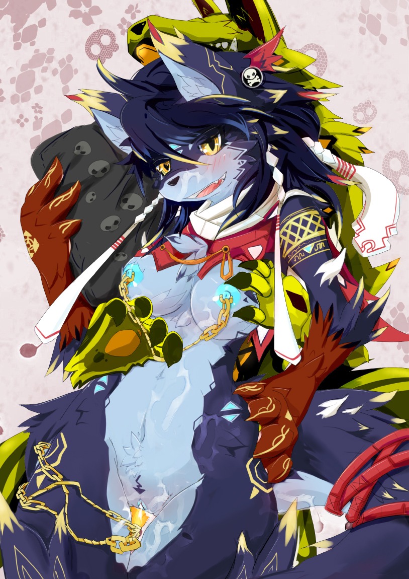anihpla anthro anthro_on_anthro anthro_penetrated anthro_penetrating anthro_penetrating_anthro big_breasts blush bodily_fluids breasts canid canine canis chain cum domestic_dog dragoon86 duo e621 female female_penetrated fox genital_fluids genitals kemono linked_nipples linked_piercing male male/female male_penetrating male_penetrating_female mammal nipple_chain nipple_piercing nipple_ring nipples open_mouth penetration penile penile_penetration penis penis_in_vagina piercing ring_piercing sex standing vaginal vaginal_penetration vulva yellow_eyes
