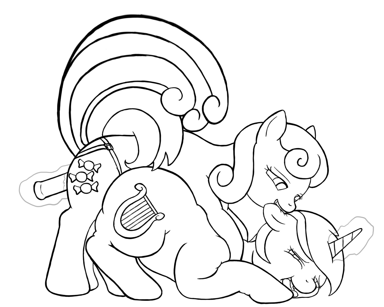 bonbon_(mlp) cutie_mark earth_pony equine female feral feral_on_feral friendship_is_magic horse lyra_heartstrings_(mlp) my_little_pony mythological_creature mythological_equine mythology pony rule34 smooth_skin tagme tail unicorn