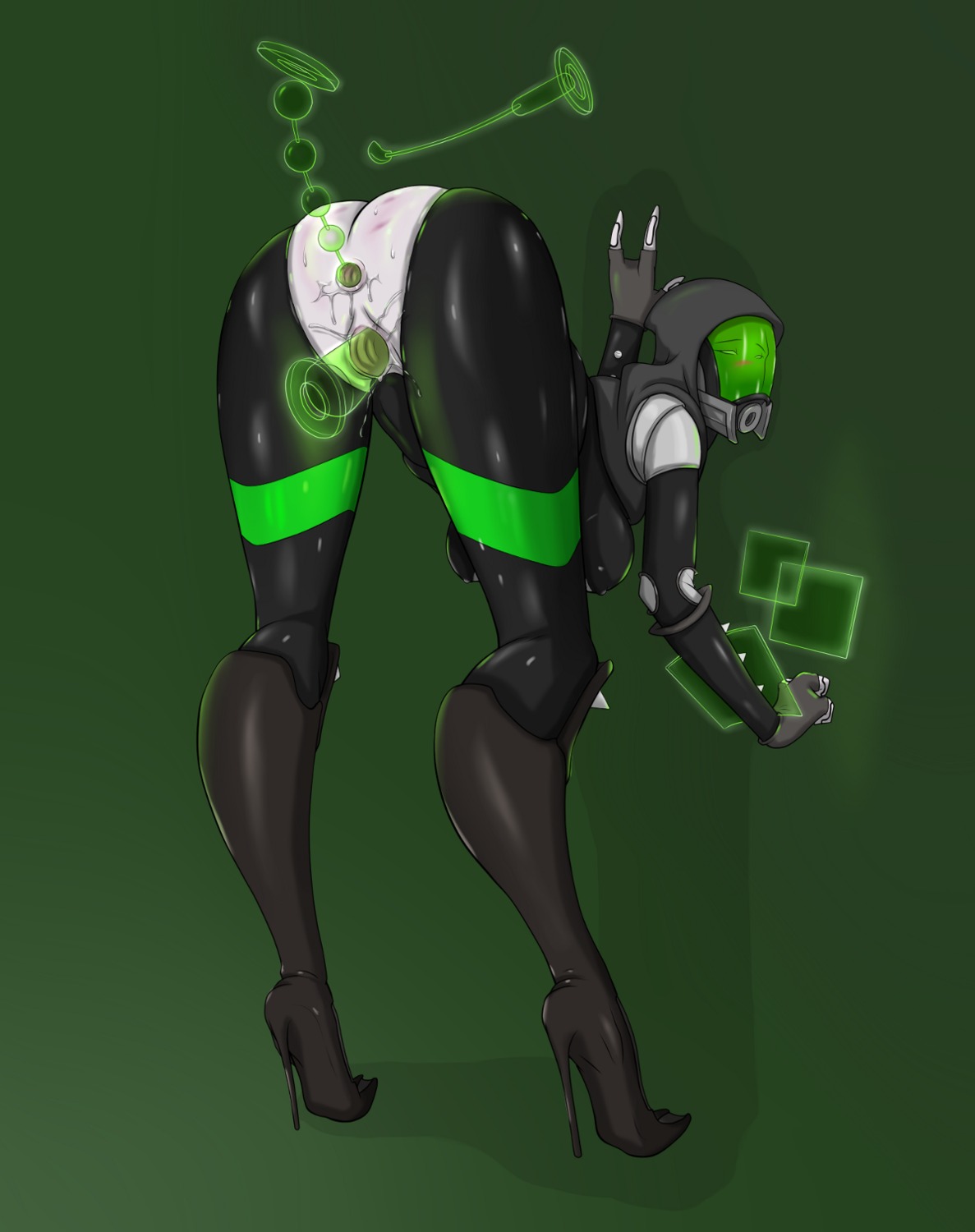 alien alien_humanoid anal anal_beads anal_penetration bent_over bioware clothing darkdragoon dildo e621 electronic_arts female hi_res humanoid mass_effect not_furry penetration quarian sex_toy simple_background solo suit translucent_penetration transparent_anal_beads transparent_dildo transparent_sex_toy uri'danus vaginal