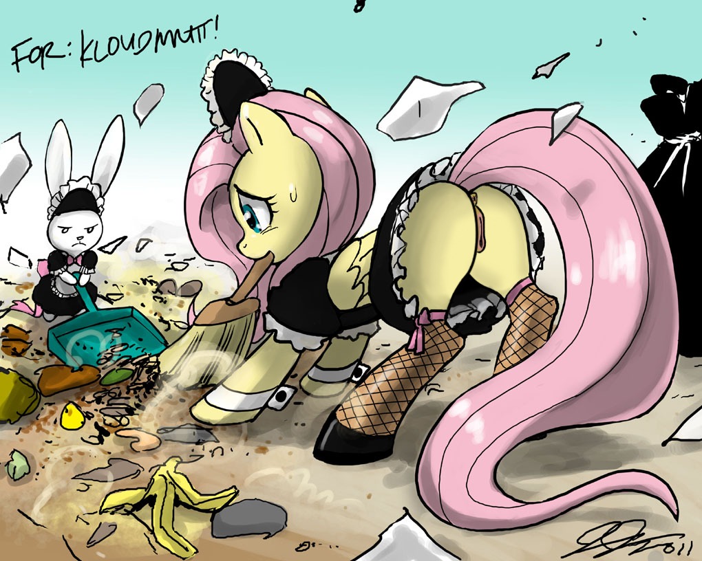 2011 5:4 accessory anatomically_correct anatomically_correct_genitalia anatomically_correct_vulva angel_(mlp) animal_genitalia animal_vulva anus bottomwear broom butt cleaning_tool clothed clothing e621 equid equine equine_genitalia equine_vulva feathered_wings feathers female feral fluttershy_(mlp) friendship_is_magic frilly frilly_accessory frilly_hairband genitals hair hair_accessory hairband hasbro john_joseco lagomorph legwear leporid maid_uniform mammal my_little_pony mythological_creature mythological_equine mythology no_underwear pegasus pink_hair quadruped rabbit skirt solo stockings tail tail_anus tail_under_skirt third-party_edit trash uniform upskirt vulva wings yellow_body yellow_feathers