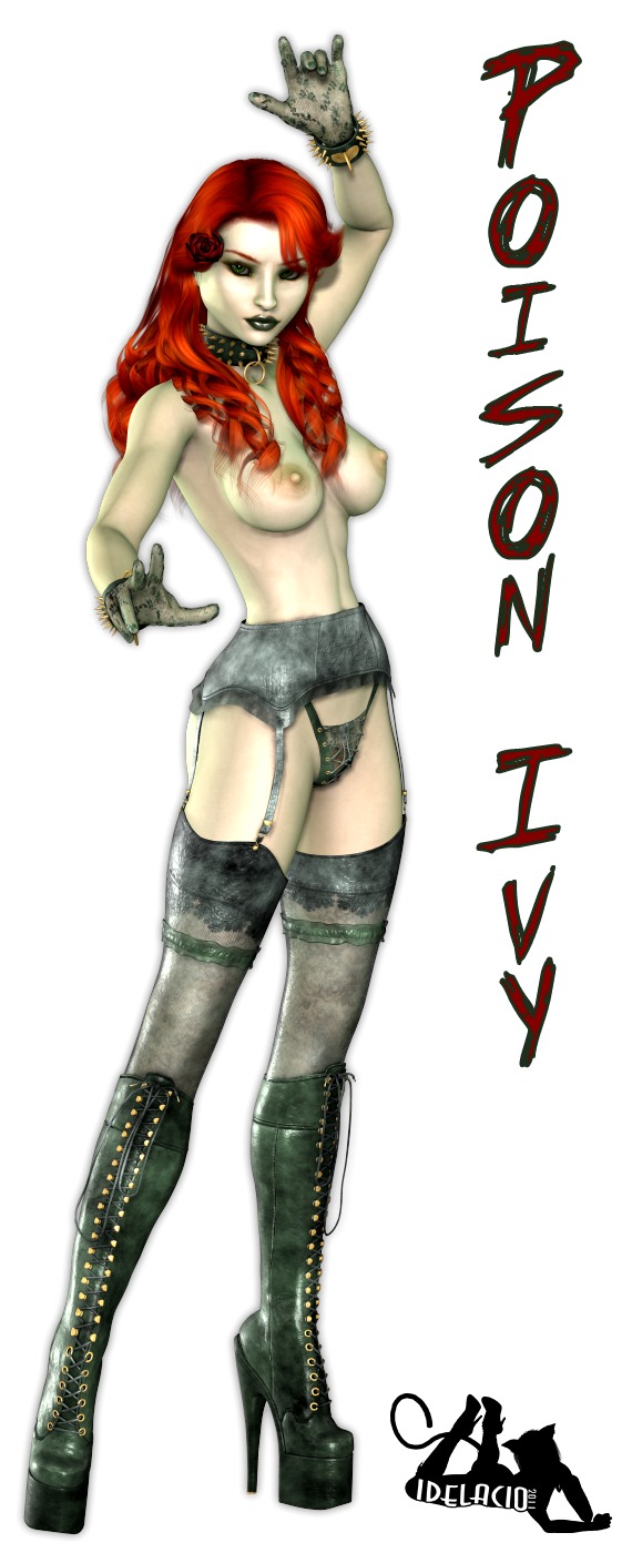 1girls 3d batman_(series) boots character_name dc dc_comics female female_only high_heel_boots idelacio pamela_isley poison_ivy rule34 signature solo tagme text thigh_boots