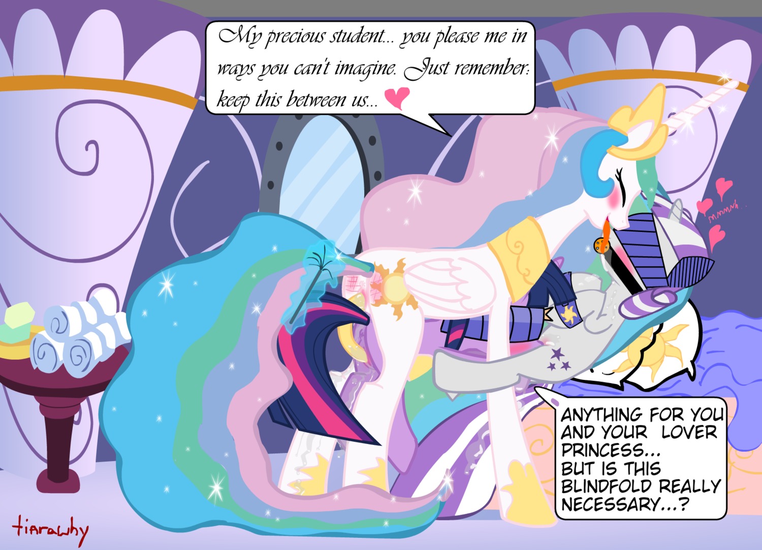 2012 accidental_incest_(lore) anus ball_gag bdsm blush bodily_fluids bondage bound child crown cunnilingus cutie_mark dialogue dildo dominant dominant_female double_dildo e621 ejaculation english_text equid equine feathered_wings feathers female female/female feral friendship_is_magic from_behind_position fur gag gagged genital_fluids genitals group group_sex hair hasbro headgear heart_symbol hi_res horn incest_(lore) intraspecies licking lying mammal mother_(lore) multicolored_hair my_little_pony mythological_creature mythological_equine mythology on_back oral orgasm parent_(lore) penetration princess princess_celestia_(mlp) purple_body purple_fur purple_hair quadruped royalty sex sex_toy sharing size_difference submissive submissive_female tail text threesome tiarawhy tongue tongue_out trio twilight_sparkle_(mlp) twilight_velvet_(mlp) two_tone_hair unicorn vaginal vaginal_fluids vaginal_squirting vulva whip white_body white_feathers winged_unicorn wings young young_female young_feral
