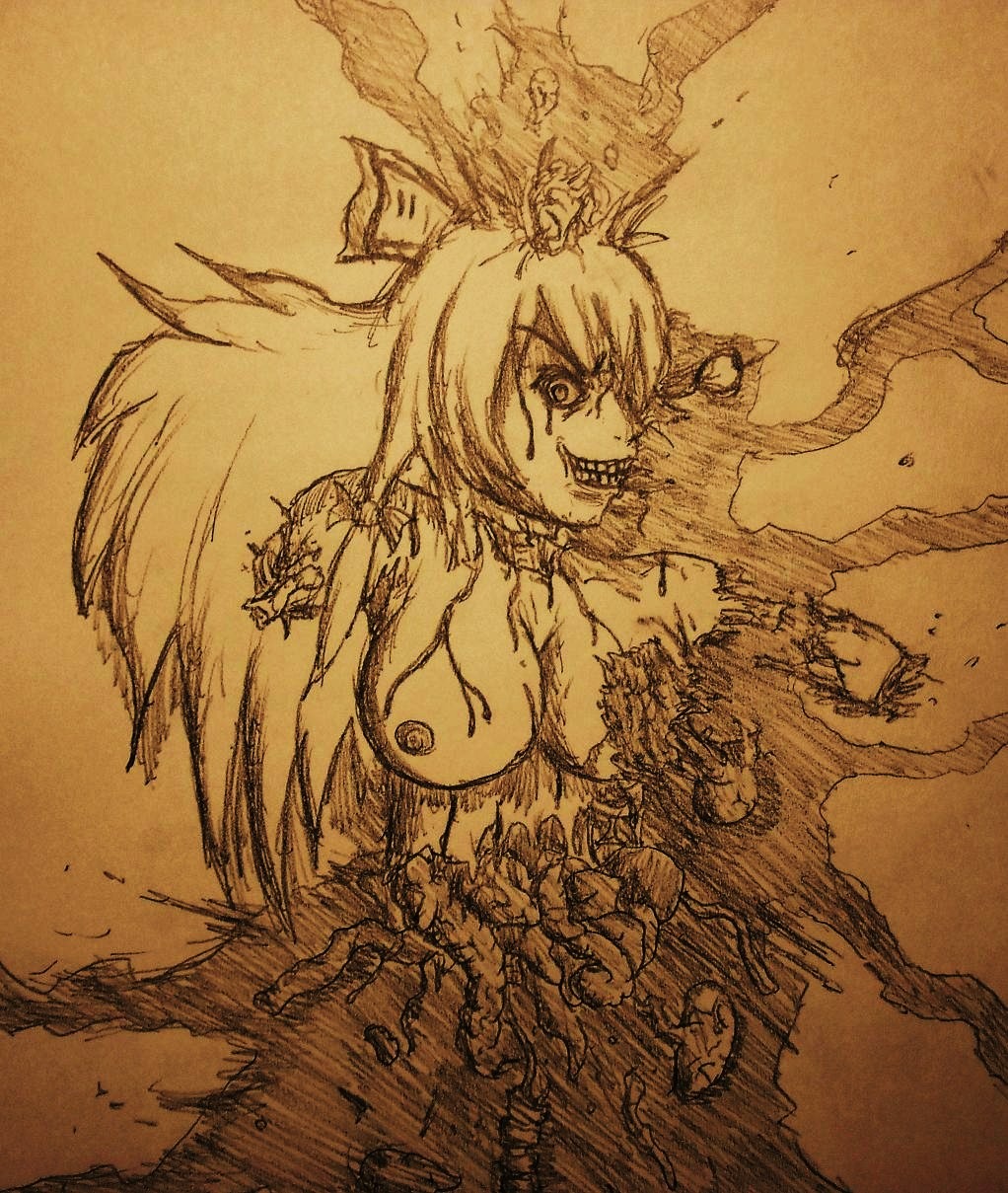 female fujiwara_no_mokou gore guro kaigun rule34 tagme touhou