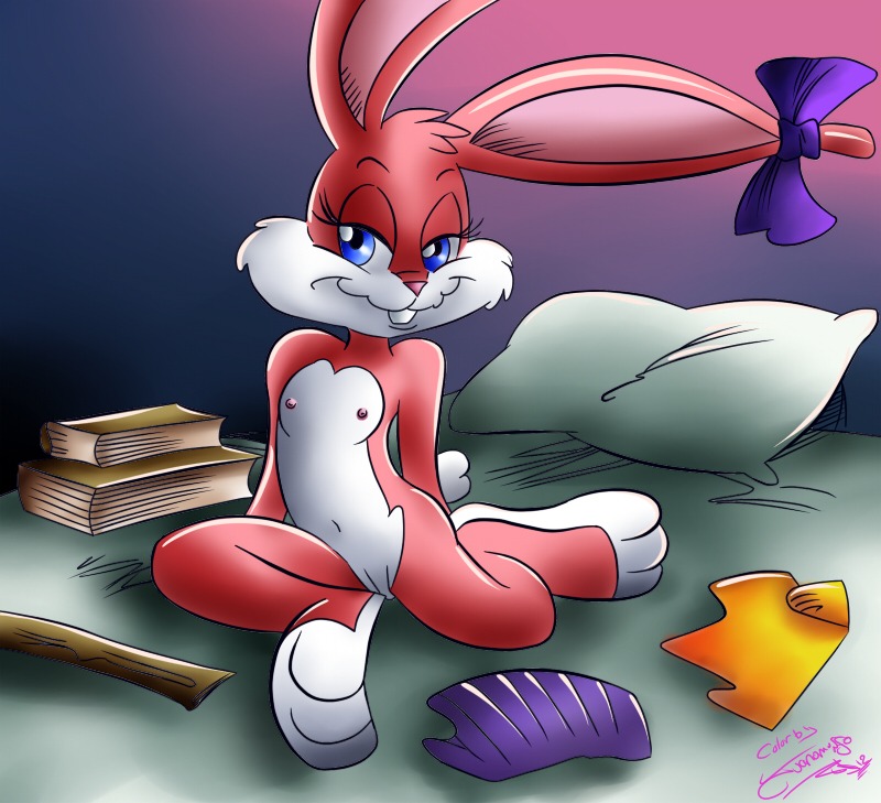 2012 anthro babs_bunny color female female_only furry juanomorfo rabbit rule34 solo tiny_toon_adventures uncensored warner_brothers