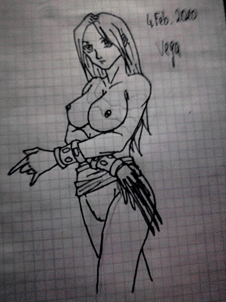 2010 bracelet breasts capcom claws european european_female female female_only hair hispanic hispanic_female human long_hair monochrome nipples open_eyes rule34 rule_63 solo spaniard spanish spanish_female spanish_girl standing straight_hair street_fighter tagme vega_(street_fighter)