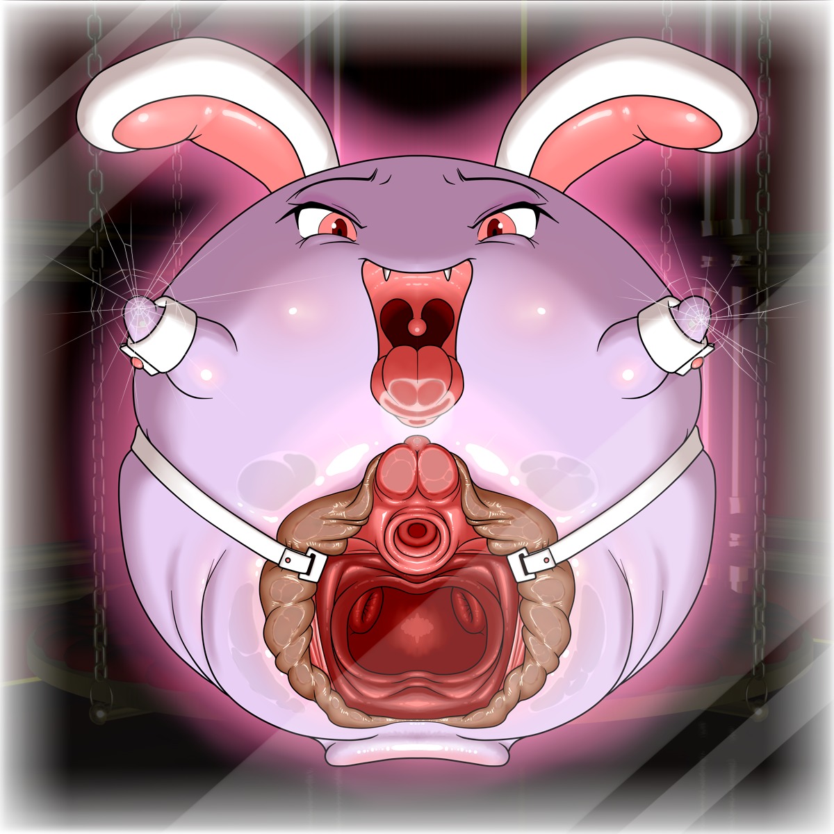 1:1 a- against_surface anus aura big_clitoris bodily_fluids boo_(mario) breaking_glass cervix chain clitoris cracked_glass cracks creepy detailed_background dilation_belt e621 fallopian_tubes fangs faux_gaping faux_gaping_pussy featureless_hands female female_urethra front_view full-length_portrait gaping gaping_cervix gaping_mouth gaping_urethra genital_focus genitals ghost glass glistening glistening_genitalia glistening_vulva glowing glowing_body grotesque_genitals hi_res hybrid inside lagomorph leporid licking looking_at_viewer mammal mario_bros nightmare_fuel nintendo not_furry on_glass open_mouth open_smile paper_mario paper_mario:_the_thousand_year_door peeka_(mario) pink_eyes pink_glow portrait rabbit saliva shirt_cuffs smile solo sphere_creature spirit spread_vulva spreading straps teeth tongue tongue_out undead urethra uterus uvula vaginal_canal vulva vulva_focus vulva_on_glass why