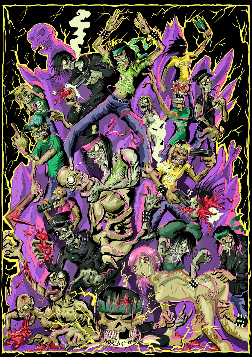 death gun iron_maiden_(band) male male_death nonsexual_death pentagram rule34 shadman shooting straight tagme zombie zombie_death