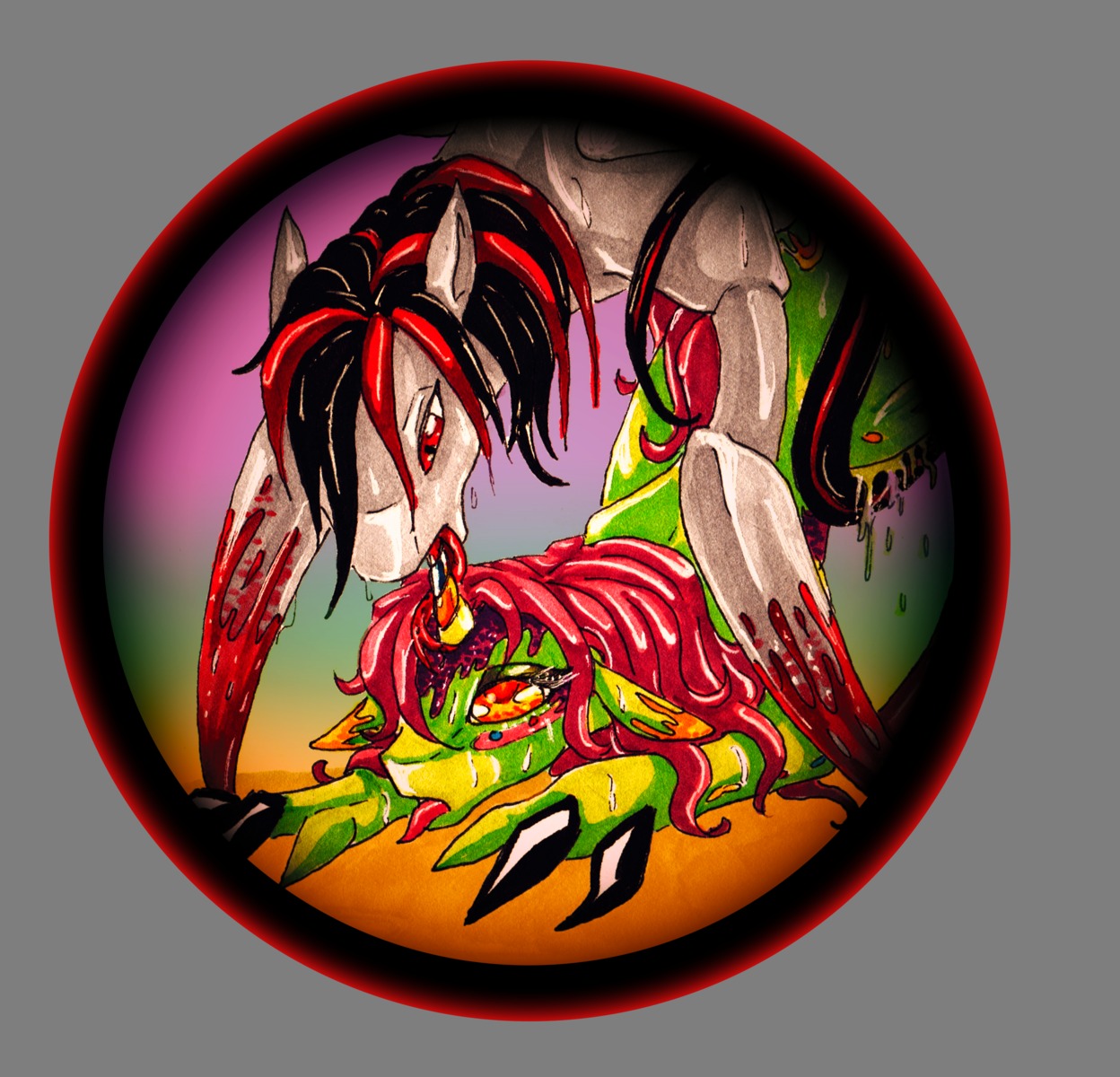 abstract_background absurd_res alpha_channel blood bodily_fluids breath drooling duo e621 equid equine fan_character female gore green_body green_skin hasbro hi_res horn horn_fetish horn_play horn_sex hornjob hybrid male male/female mammal monster my_little_pony mythological_creature mythological_equine mythology oral oral_penetration panting penetration saliva sex simple_background sweat talki200 tentacles tongue unicorn