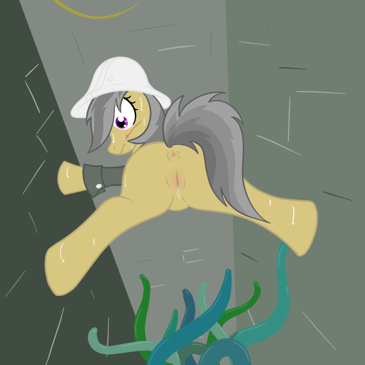 daring_do female friendship_is_magic my_little_pony presenting_hindquarters pussy pussy_juice rule34 scared straight_hair sweat tagme taharon tentacle
