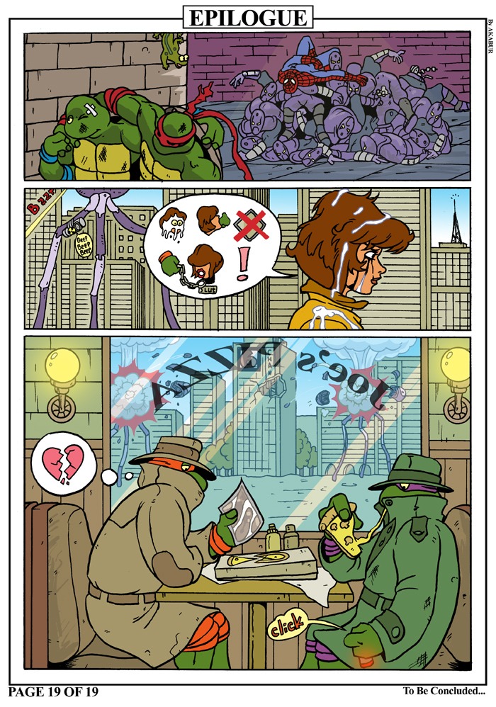 akabur anthro april_o'neil comic donatello_(tmnt) e621 female group human leonardo_(tmnt) male mammal marvel mask michelangelo_(tmnt) pictographics raphael_(tmnt) reptile scalie speech_bubble spider-man_(character) spider-man_(series) teenage_mutant_ninja_turtles turtle