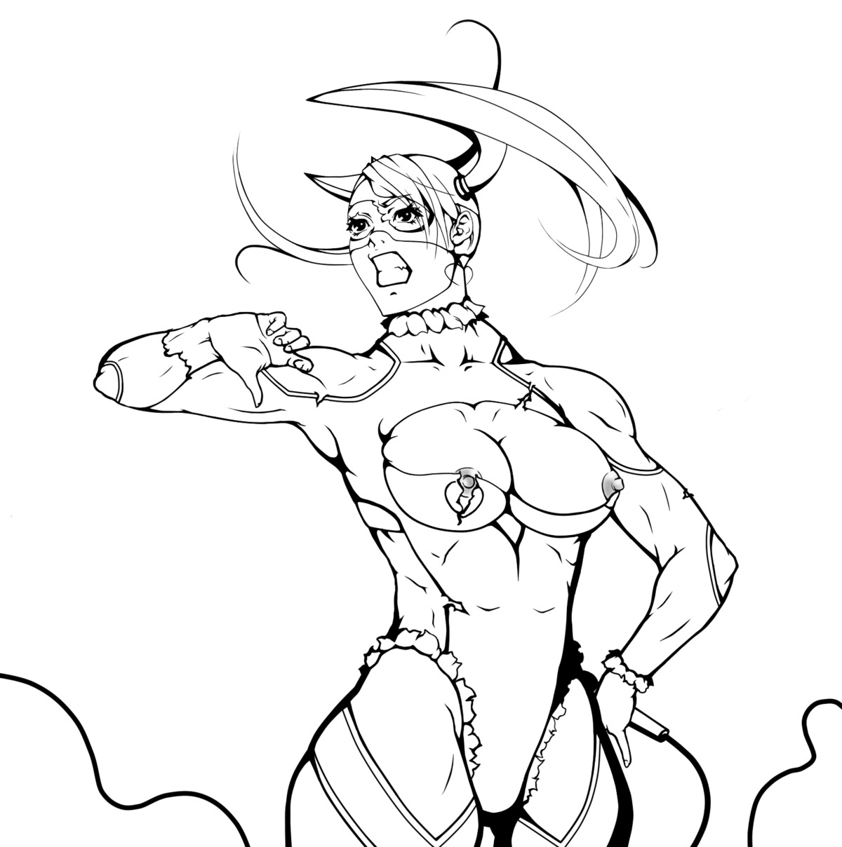 capcom female female_only human monochrome rainbow_mika rule34 solo straight_hair street_fighter tagme