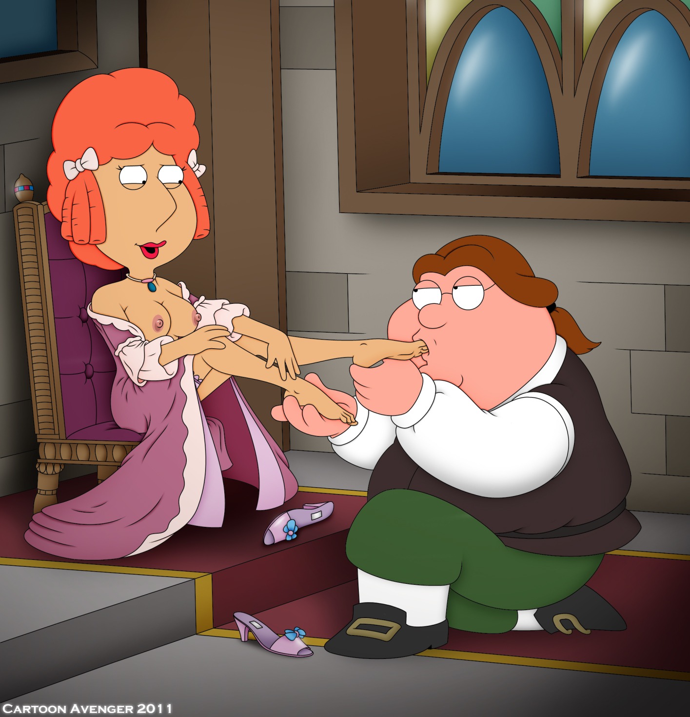 barefoot breasts cartoon_avenger family_guy feet female foot_lick human lois_griffin male peter_griffin rule34 straight toes