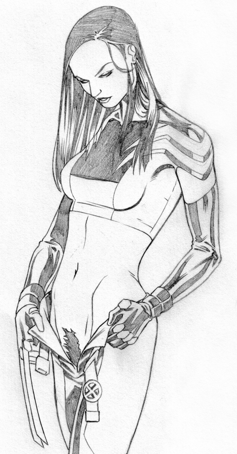 female marvel marvel_comics monochrome rule34 tagme x-23 x-force x-men