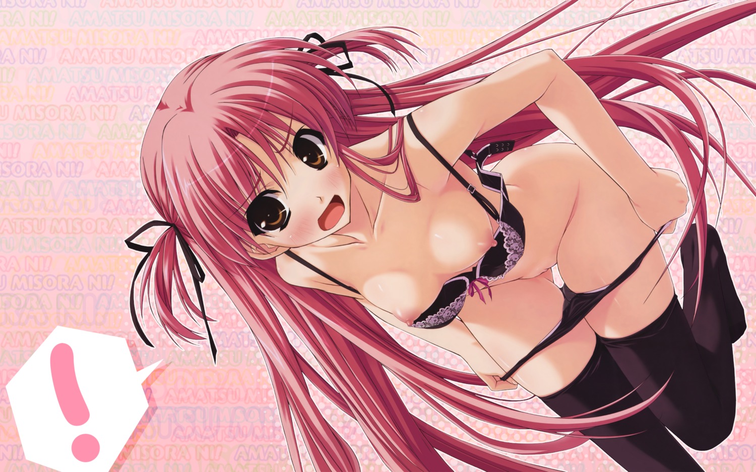 amatsu_misora_ni! blush bra breasts female kiyosumi_serika nipples panties rule34 shintarou thighhighs underwear undressing