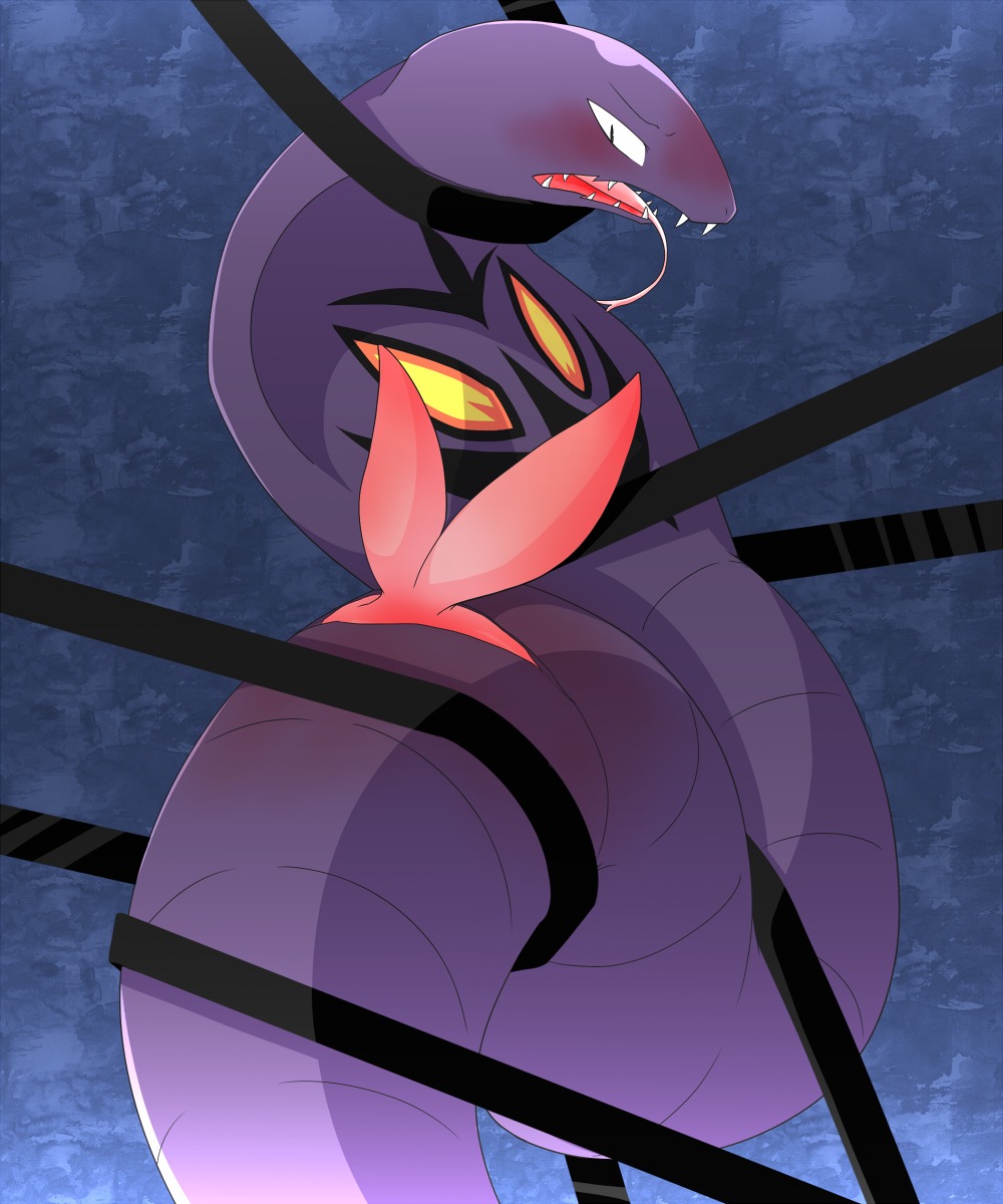 2_penises 5:6 abstract_background animal_genitalia animal_penis arbok blush bound cloaca cloacal_penis e621 erection feral forked_tongue generation_1_pokemon genitals hauyne hemipenes hi_res long_tongue male multi_genitalia multi_penis nintendo nude open_mouth penis pink_penis pokemon pokemon_(species) purple_body reptile scalie serpentine simple_background snake snake_hood solo submissive submissive_male tapering_penis tongue tongue_out