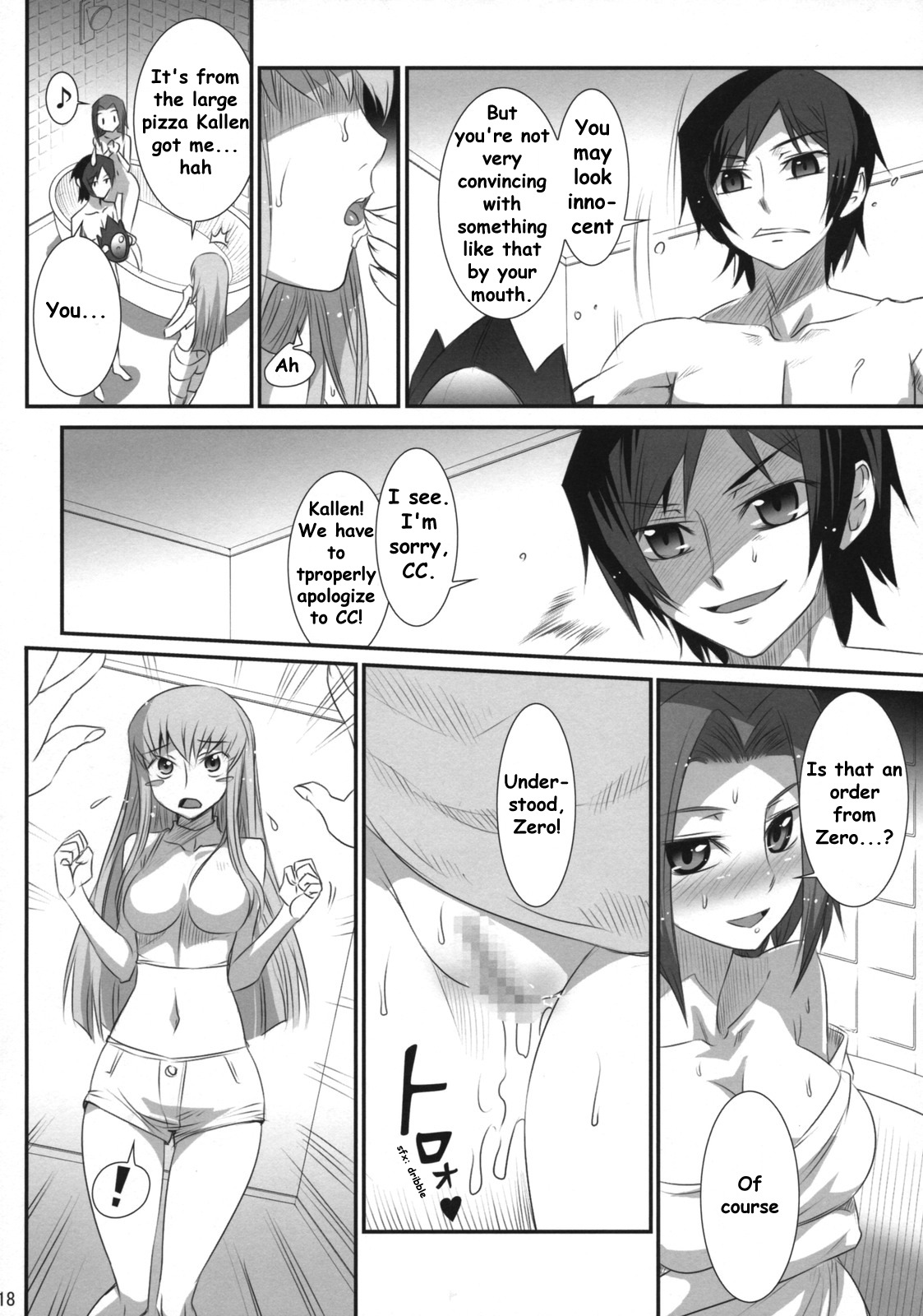 blush c.c. censored code_geass comic female kallen_stadtfeld koume_keito lelouch_lamperouge mosaic_censoring open_mouth pussy pussy_juice rule34 speech_bubble zero_(code_geass)
