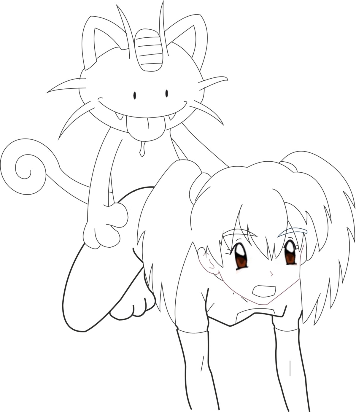 black_and_white cosplay ditto duplica_(pokemon) female female_focus human meowth pokemon pokemon_(species) pokephilia rule34