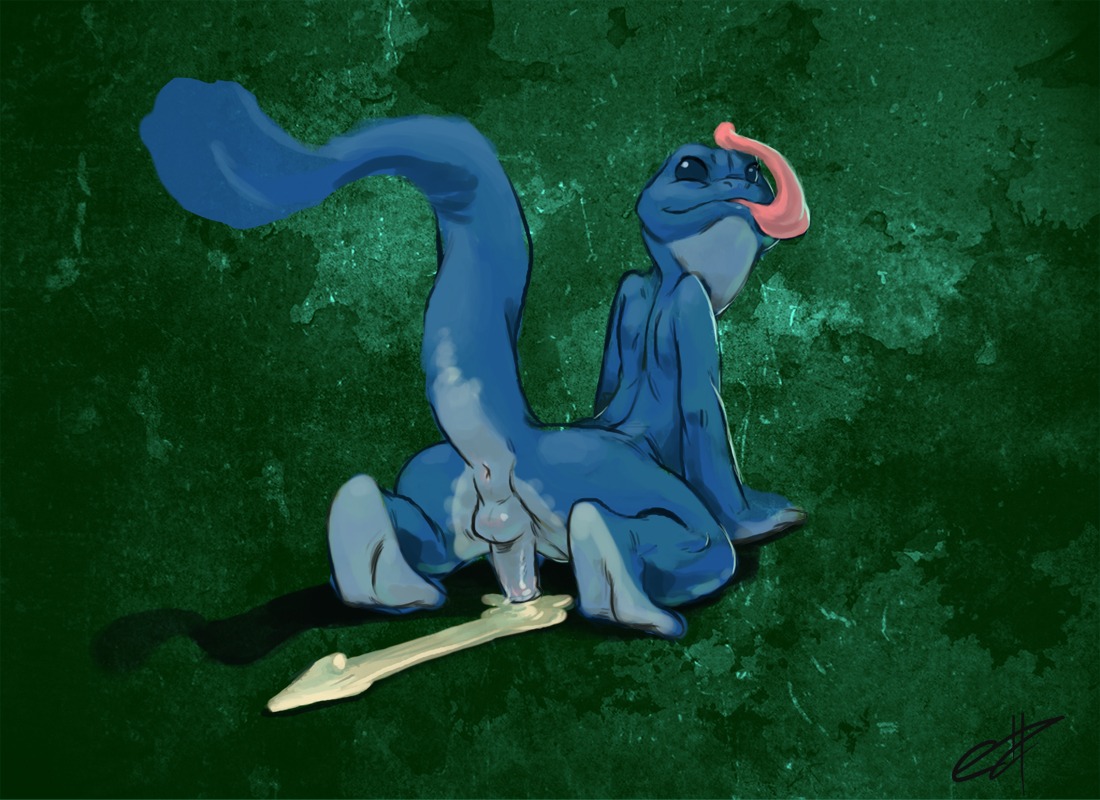 11:8 abstract_background amphibian anus backsack balls blue_body bodily_fluids butt cum cum_on_ground e621 erection frog genital_fluids genitals long_tongue looking_back male nude penis raised_tail scalie signature simple_background solo source_request spread_legs spreading tail tongue tongue_out unknown_artist