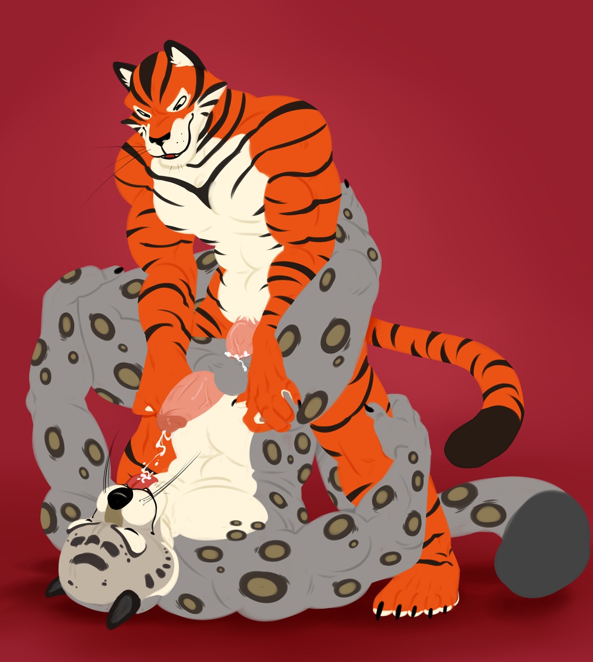 2014 abs anal anal_penetration anthro anthro_on_anthro anthro_penetrated anthro_penetrating anthro_penetrating_anthro arms_bent balls bent_arm bent_legs biceps big_muscles black_nose bodily_fluids claws cum cum_in_mouth cum_inside cum_on_balls cum_on_own_tongue cum_on_self cum_on_tongue cum_while_penetrated dreamworks duo e621 erection extended_arm fangs felid flat_colors from_front_position fur genital_fluids genitals grabbing_both_legs grabbing_both_thighs grin hand_on_knee hand_on_leg hand_on_own_knee hand_on_own_leg hand_on_own_shin hand_on_shin hand_on_thigh hands_on_legs hands_on_thighs hi_res holding_knee holding_leg holding_shin humanoid_genitalia humanoid_penis knee_grab kung_fu_panda leaning leaning_forward leg_grab leg_wrap leopard madagascar_(series) male male/male male_penetrated male_penetrating male_penetrating_male mammal mismatched_genitalia mismatched_humanoid_penis mismatched_penis muscular muscular_anthro muscular_male nude pantherine paws pecs penetration penile penile_penetration penis penis_in_ass piledriver_position raised_arm raised_hand raised_hips sex smile snow_leopard tai_lung_(kung_fu_panda) teeth tiger toe_claws tongue tongue_out upside_down vein vitaly_(madagascar) whiskers wide_stance wrist_on_knee wrist_on_leg wrist_on_thigh wrists_on_legs zeussunspot