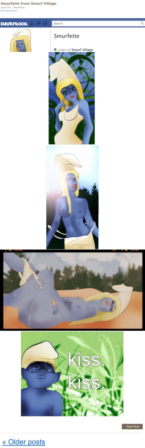 blue_skin brainy_smurf female jackcrowder rule34 smurfette tagme the_smurfs
