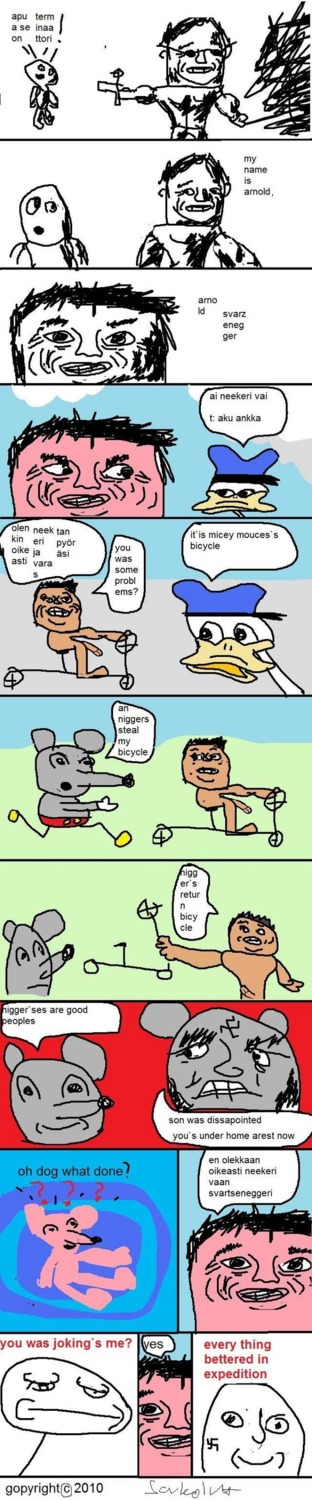 arnold_schwarzenegger comic disney donald_duck male male_only mickey_mouse penis rough_sketch rule34 sakolut what