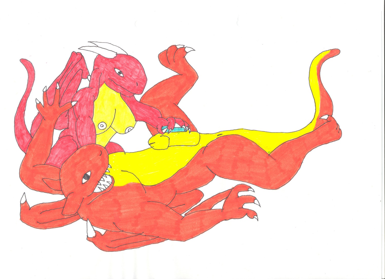 anus breasts chris-sowden claws dragon duo e621 female genitals hi_res horn lying male male/female membrane_(anatomy) membranous_wings mythological_creature mythological_scalie mythology nipples non-mammal_breasts non-mammal_nipples nude open_mouth penis scalie simple_background tail teeth traditional_media_(artwork) white_background wings