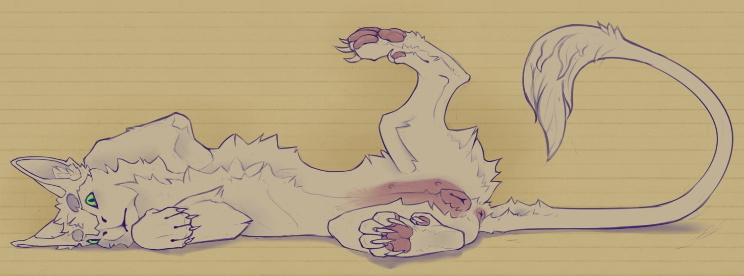 animal_genitalia animal_vulva canid canine_genitalia canine_vulva e621 female feral genitals hi_res hybrid mammal neon_(artist) nipples nude paws presenting simple_background solo spread_legs spreading vulva