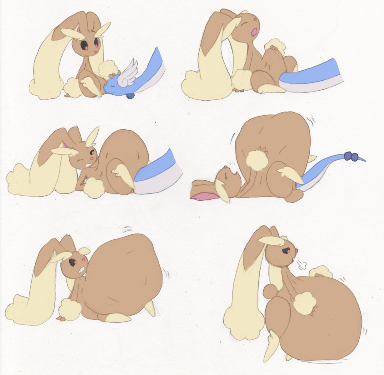 anthro belly blue_body blue_skin dragonair duo e621 feathered_wings feathers female feral generation_1_pokemon generation_4_pokemon genitals head_wings hi_res hybridprojectalpha lagomorph lopunny mammal nintendo penetration pokemon pokemon_(species) semi-anthro simple_background unbirthing unusual_wing_placement vaginal vaginal_penetration vaginal_tail_gulp vore vulva white_background wings