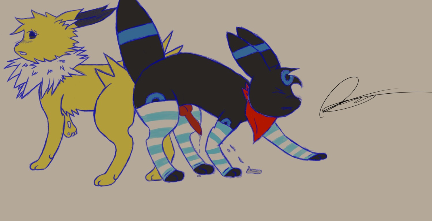 absurd_res alternate_color anal anal_knotting anal_penetration animal_genitalia animal_penis bodily_fluids canid canine canine_genitalia canine_penis clothing cum cum_inside cum_while_penetrated cumshot duo e621 eeveelution ejaculation erection feral footwear fur generation_1_pokemon generation_2_pokemon genital_fluids genitals hair hands-free hi_res jack_(shinyumbre) jolteon knot knotting legwear leon_ashford male male/male male_penetrated male_penetrating male_penetrating_male mammal nintendo open_mouth orgasm paws penetration penis pokemon pokemon_(species) scarf sex shiny_pokemon simple_background skyffan socks umbreon yellow_body yellow_fur