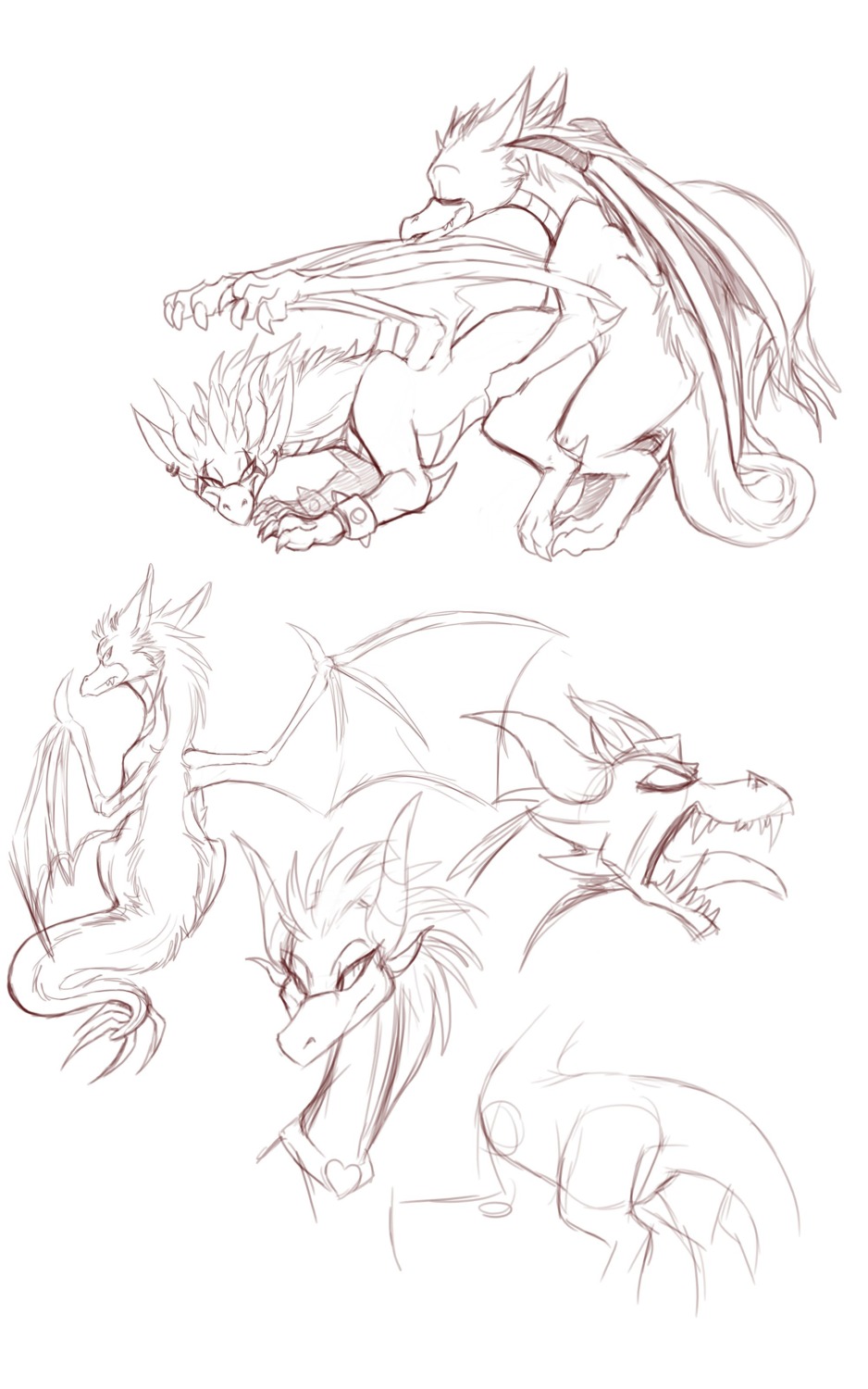 dragon ember_(spyro) female feral male mel_the_hybrid monochrome mythological_creature mythological_scalie mythology rule34 scalie sketch spyro_the_dragon straight