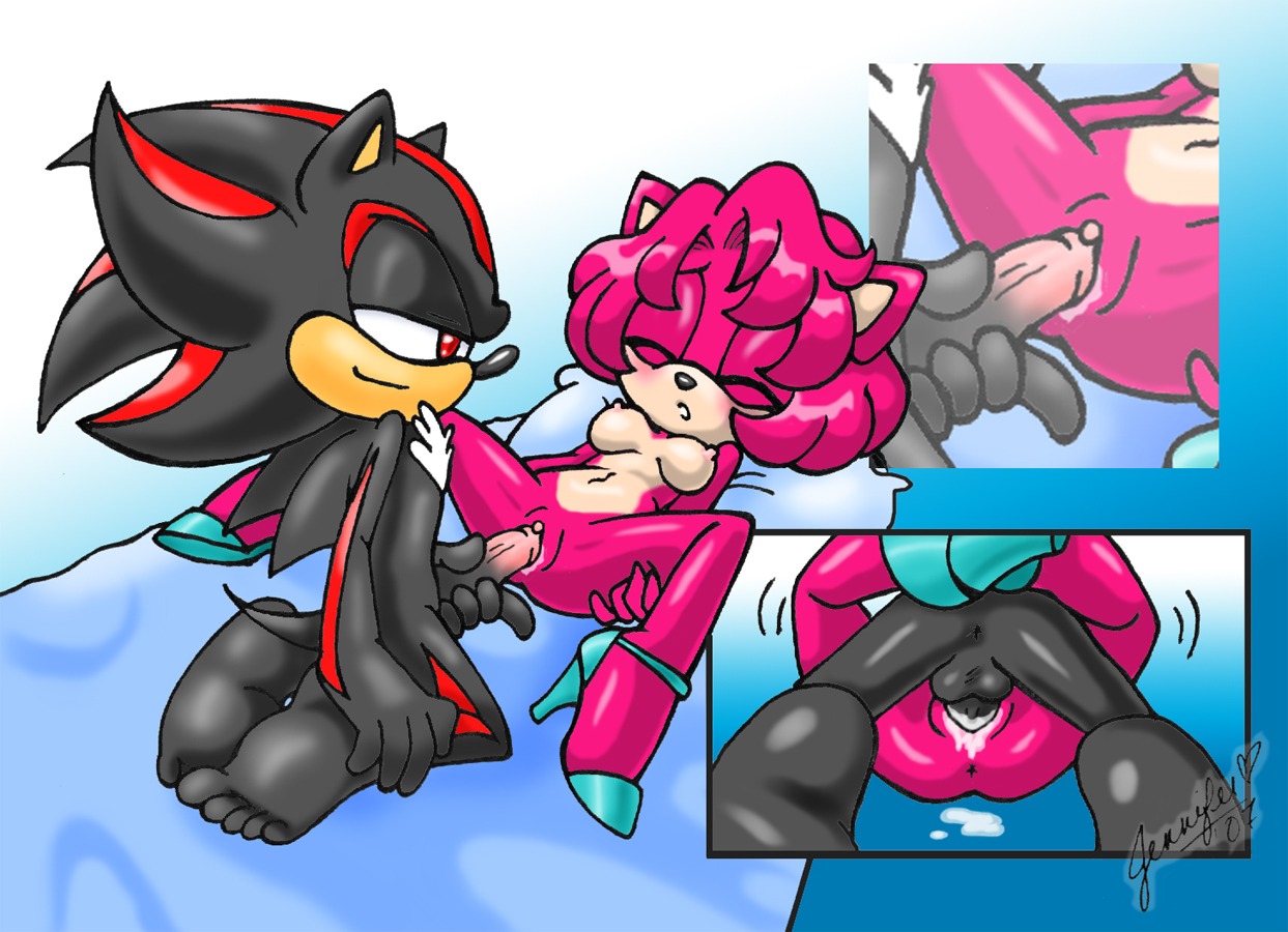2007 anthro black_hair breasts canon_x_oc chibi-jen-hen fan_character female hedgehog male nipples pink_hair red_hair rule34 sega sex shadow_the_hedgehog sonic_(series) sonic_the_hedgehog_(series) straight_hair tagme
