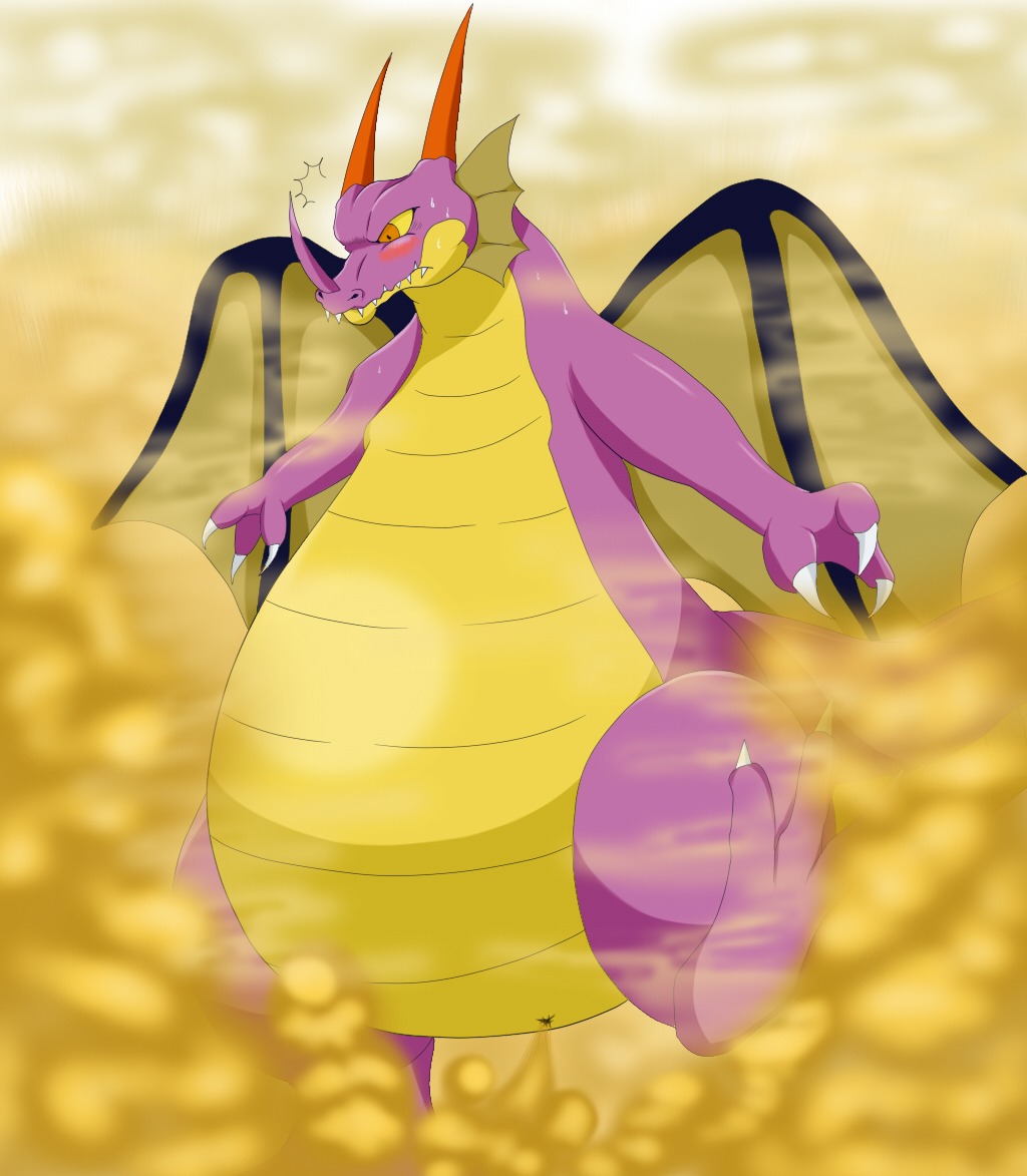 ambiguous_gender anthro anus belly big_belly dragon e621 fard fart hyper hyper_fart membrane_(anatomy) membranous_wings mythological_creature mythological_scalie mythology scalie solo wings yellow_theme