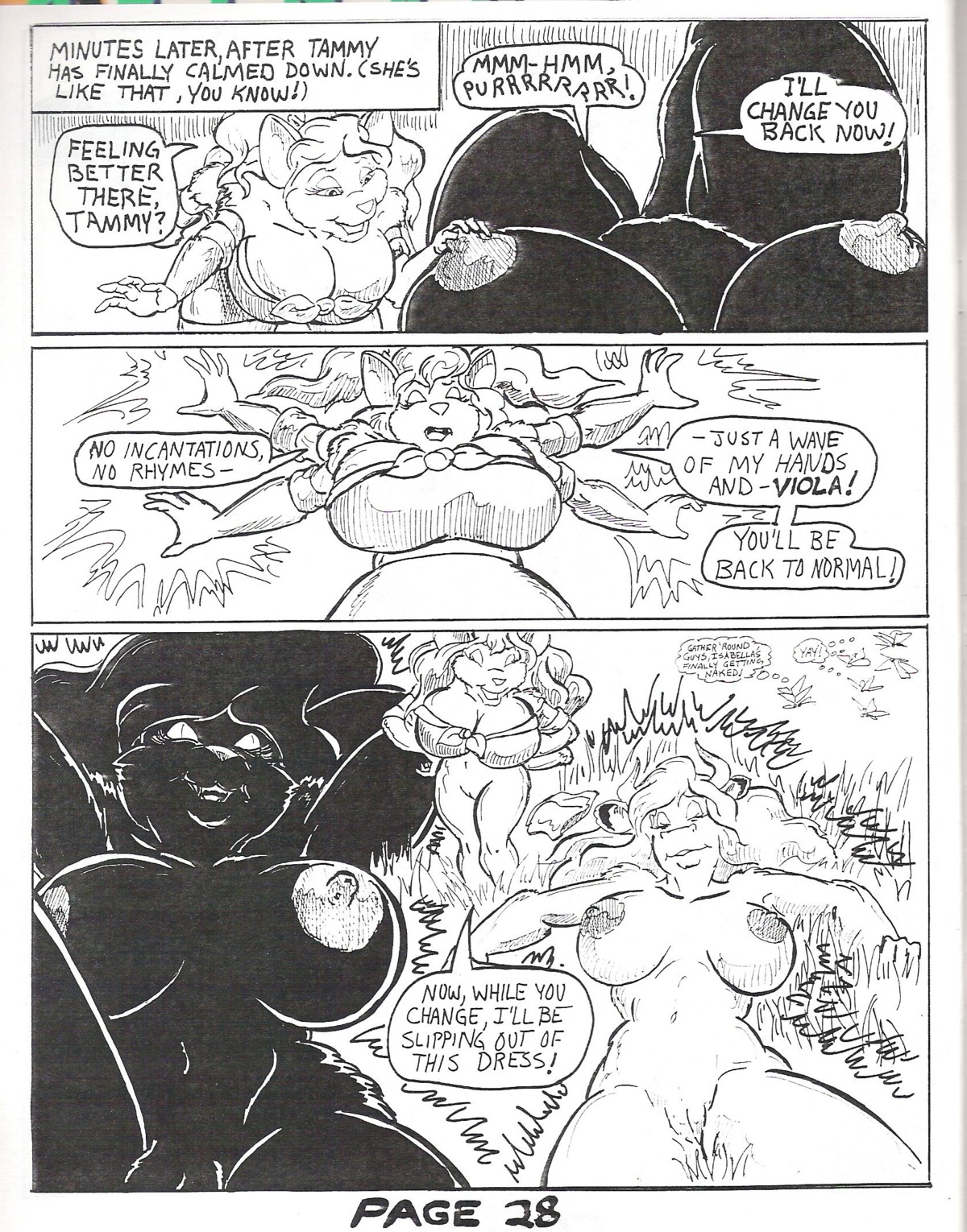 4_arms anthro being_watched big_breasts breasts comic domestic_cat e621 english_text felid feline felis female female/female group hi_res huge_breasts human human_on_anthro interspecies looking_at_another male mammal monochrome mouse multi_arm multi_limb murid murine nude oscar_marcus pen_(artwork) rodent sex size_difference text tongue traditional_media_(artwork)