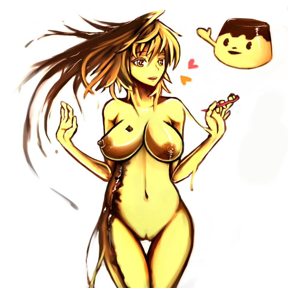 breasts cannibalism caramel dessert female food gelatin giga_pudding gynophagia inanimate nude nyanazi personification pudding puddis_pudding pussy rule34 spoon vore
