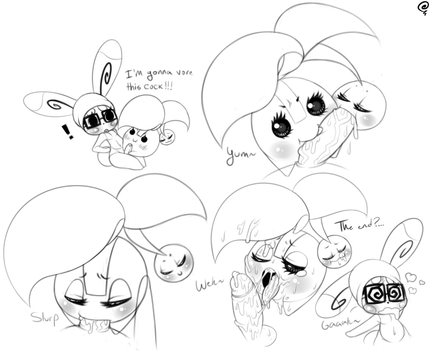 black_and_white bodily_fluids cherubi comic cum cum_in_mouth cum_inside cum_on_face duo e621 english_text erection exclamation_point eyelashes eyewear fellatio female female_penetrated generation_3_pokemon generation_4_pokemon genital_fluids genitals glasses hi_res licking male male/female male_penetrating male_penetrating_female monochrome nintendo oral oral_penetration penetration penile penis penis_lick pokemon pokemon_(species) sex sideways_oral simple_background spinda text tongue tongue_out white_background zeeman