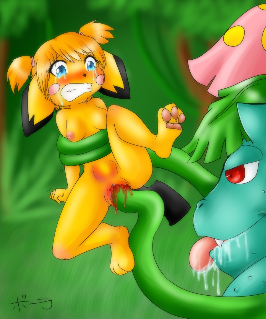 4_fingers 5:6 abdominal_bulge ambiguous_gender anthro anthro_on_feral anthrofied arm_grab balddumborat bare_breasts bestiality blood blush bodily_fluids breasts clenched_teeth crying defloration drooling duo e621 feet female feral fingers forced front_view frown fur generation_1_pokemon generation_2_pokemon genitals interspecies lifted mammal momoko_(balddumborat) nintendo nude pawpads paws penetration pichu pokemon pokemon_(species) pokemorph rape restrained rodent saliva sex size_difference small_breasts soles tears teeth tentacle_rape tentacle_sex tentacles toes tongue torso_grab vaginal vaginal_blood vaginal_penetration venusaur vulva yellow_body yellow_fur young