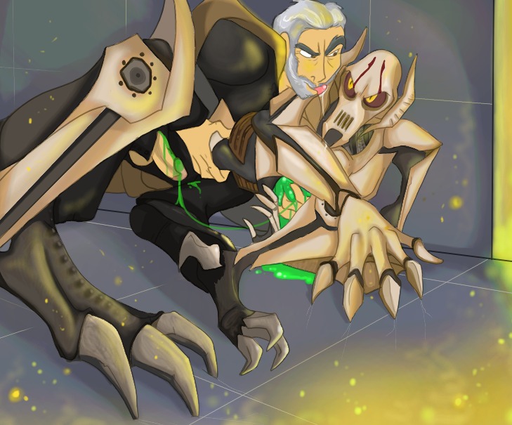 2boys clothed_male_nude_male count_dooku gay general_grievous human kaleesh male male_human/male_robot male_only rule34 star_wars tagme yaou