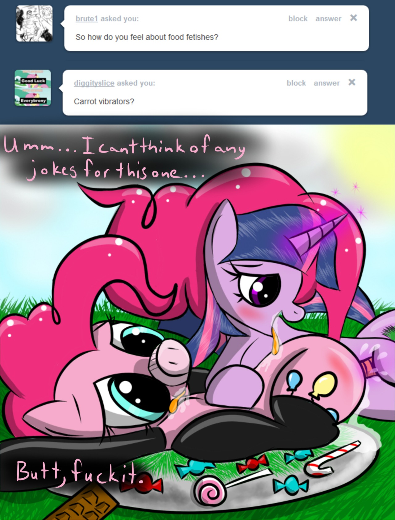 earth_pony equine female feral friendship_is_magic horse my_little_pony pink_hair pinkie_pie_(mlp) pony rule34 straight_hair tagme twilight_sparkle_(mlp) unicorn what