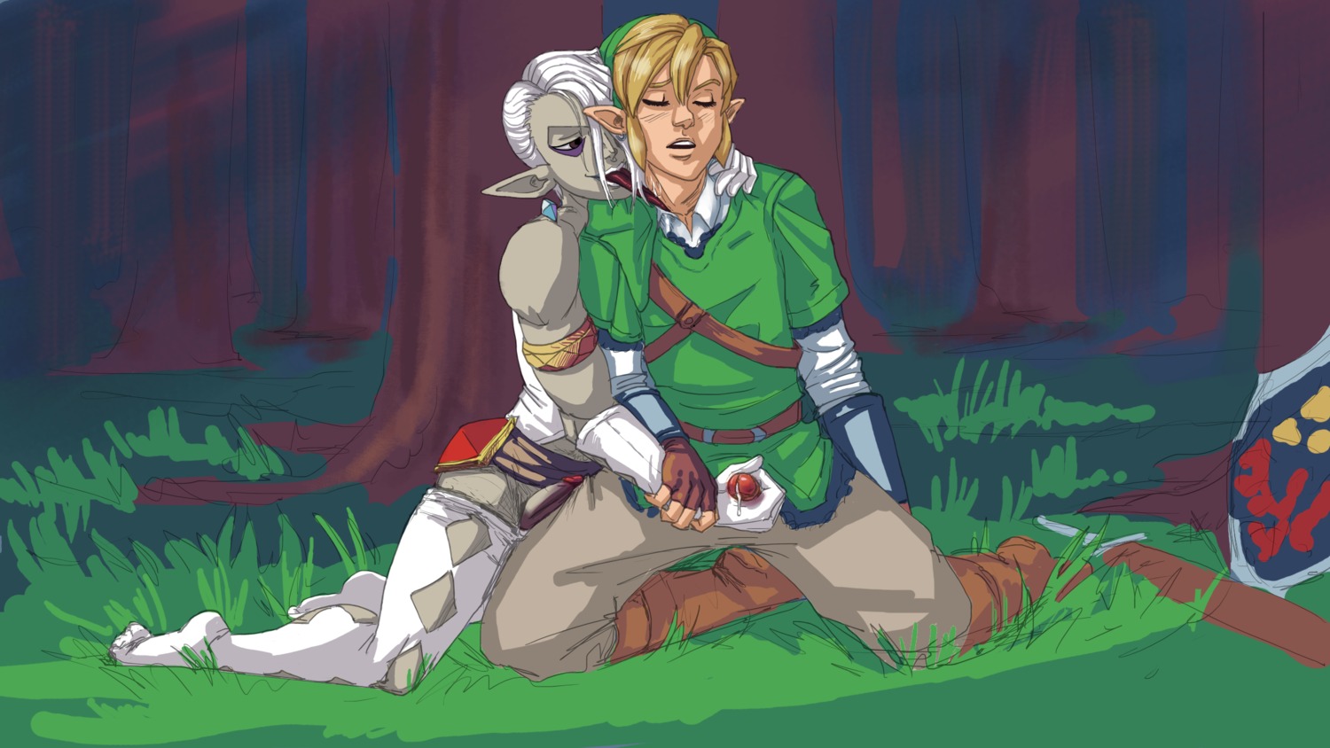 ghirahim jeredulevenin link male multiple_males rule34 skyward_sword the_legend_of_zelda yaoi