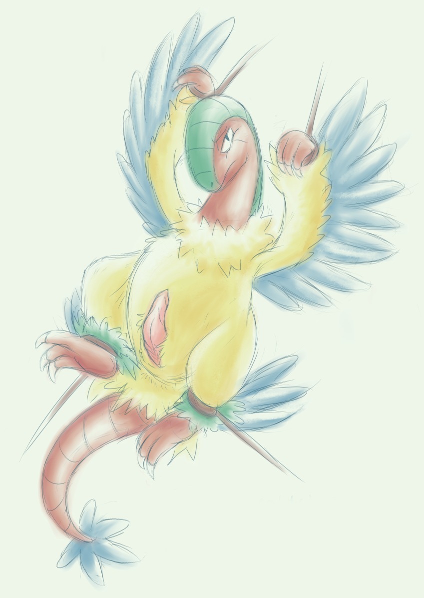 animal_genitalia archaeopteryx archeops bdsm bondage bound cloaca dinosaur e621 erection feathered_dinosaur feathered_scalie feathers feral fossil_pokemon generation_5_pokemon genitals looking_at_viewer male nintendo nude penis pokemon pokemon_(species) prehistoric_species reality_undoer reptile saurischian scalie simple_background solo submissive submissive_male tail tailbutt theropod vertical_cloaca