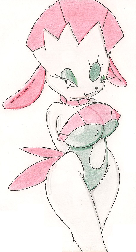anthro clothes color female female_only front_view fur furry pokemon rule34 solo standing tagme weavile wink