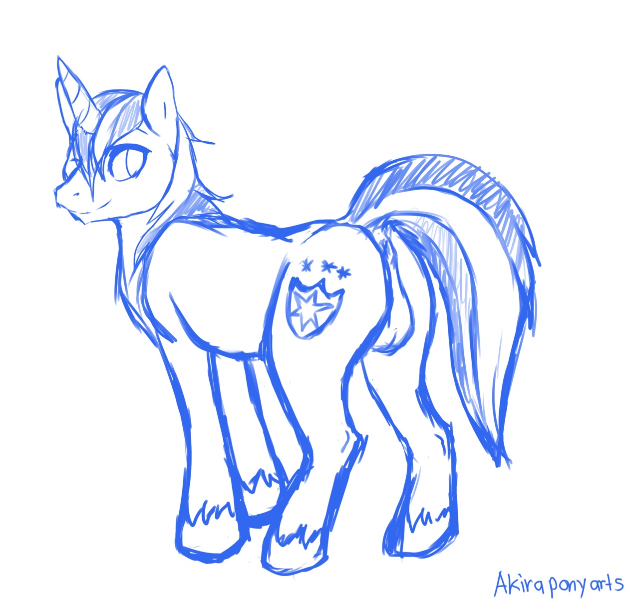 absurd_res backsack balls blue_and_white butt candyfoxy digital_media_(artwork) e621 equid equine feral friendship_is_magic genitals hasbro hi_res horn looking_at_viewer male mammal monochrome my_little_pony mythological_creature mythological_equine mythology one_eye_closed quadruped shining_armor_(mlp) simple_background sketch solo tail unicorn white_background wink