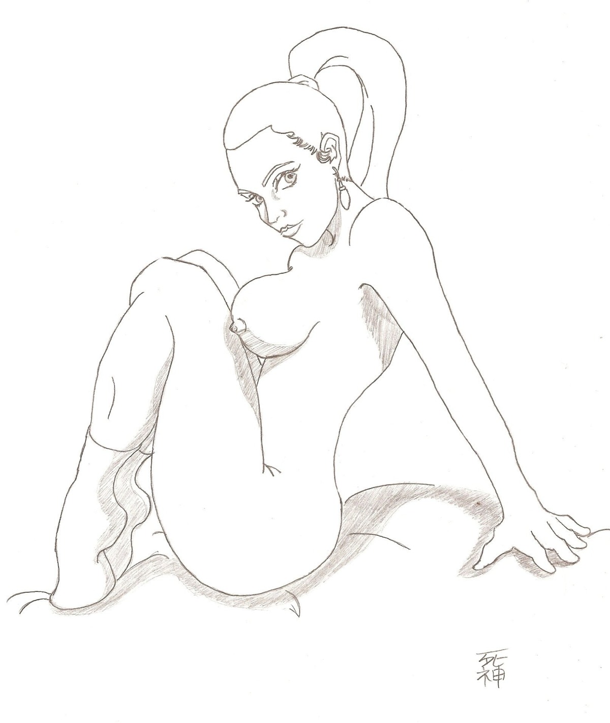 1girls breasts female female_only human monochrome naked nipples nude nyota_uhura on_bed ponytail pose posing rule34 socks socks_only solo solo_female star_trek star_trek_(2009) tagme_(artist) unknown_artist