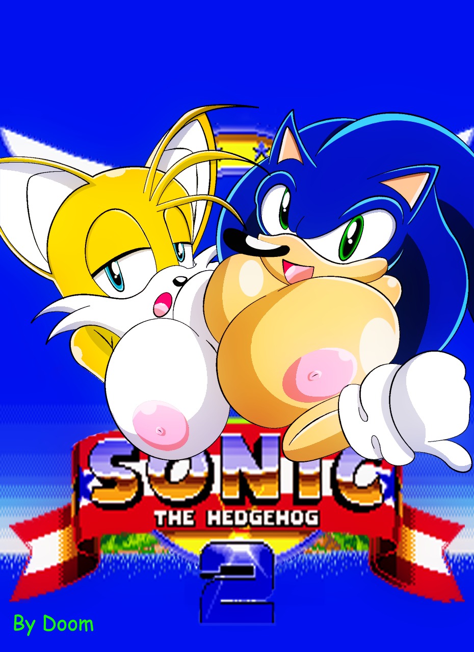 anthro big_breasts blonde_hair blue_body blue_eyes blue_fur blue_hair breasts canid canine crossgender doom_(artist) duo e621 eulipotyphlan female fox fur green_eyes hair hedgehog hi_res huge_breasts mammal miles_prower mtf_crossgender nipples nude screencap sega sonic_the_hedgehog sonic_the_hedgehog_(series)