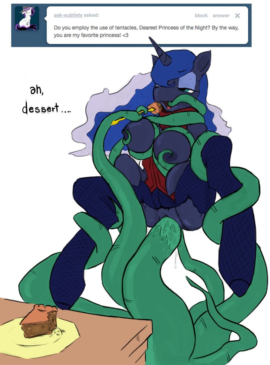 anthro anthrofied areola big_breasts blue_body blue_fur blue_hair bodily_fluids breast_grab breasts clothing consentacles dessert double_penetration e621 english_text equid equine female food friendship_is_magic fur genitals hair hand_on_breast hasbro hi_res hooves horn large_penetration mammal multiple_penetration my_little_pony mythological_creature mythological_equine mythology nipples oral oral_penetration pastry penetration pie princess_luna_(mlp) relydazed sex solo spread_legs spreading suspension sweat tentacle_in_mouth tentacle_penetration tentacle_sex tentacles text vaginal vaginal_penetration vulva winged_unicorn wings