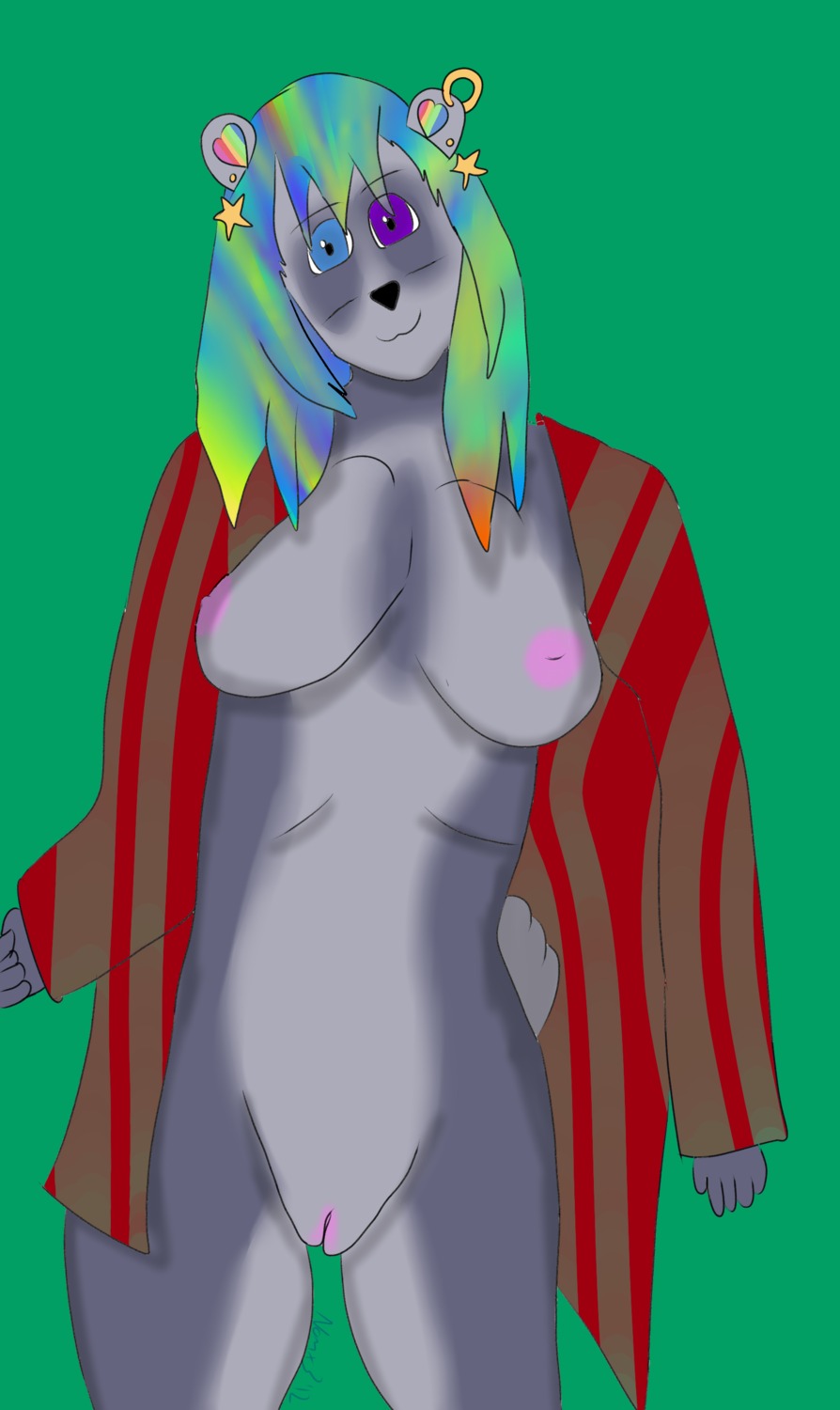 absurd_res anthro bear breasts chitose clothing e621 female genitals giant_panda hi_res mammal nipples punnchy shirt solo topwear vulva