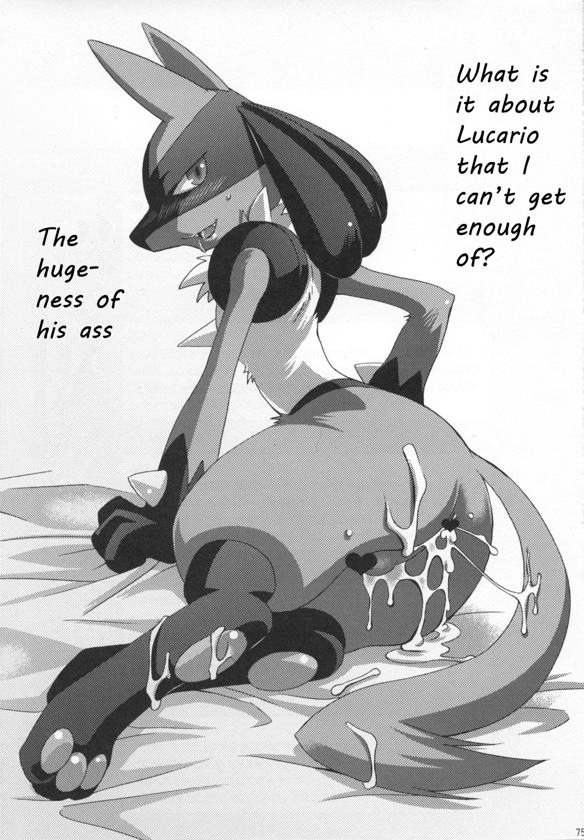 1boy anus balls censored cum fur furry lucario male male_only messy pokemon pokemon_(species) rule34 solo yaoi