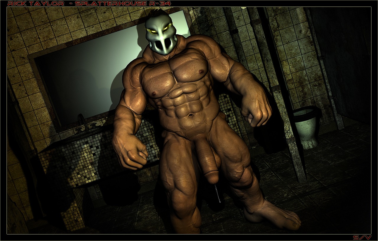 3d dutch_angle huge_muscles human male male_only mask mostly_nude muscles rick_taylor rule34 solo splatterhouse tagme terror_mask